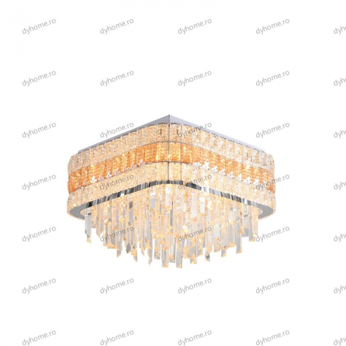 Lustra cristal partrat design, Diametru 500 mm, telecomanda, E14x12 [5]