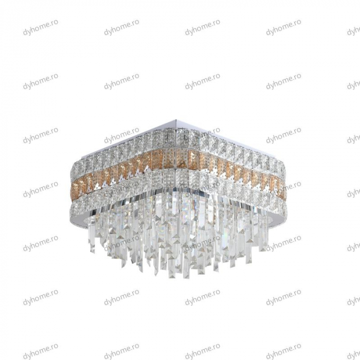 Lustra cristal partrat design, Diametru 500 mm, telecomanda, E14x12 [3]