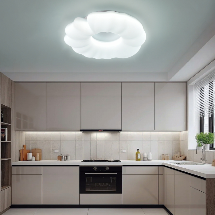 Lustra LED circular design Alb 1743, dimabila, Diametru 300 mm, 48 W [1]