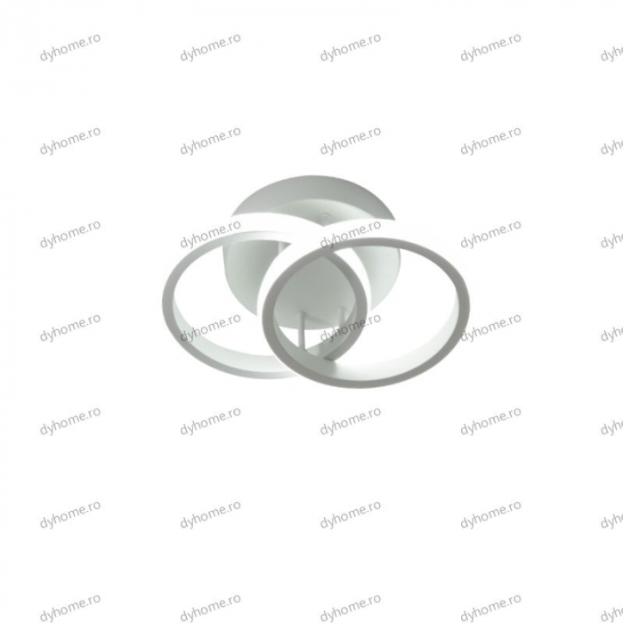 Lustra LED circular design alb, 3 tipuri de lumina, 28W [5]