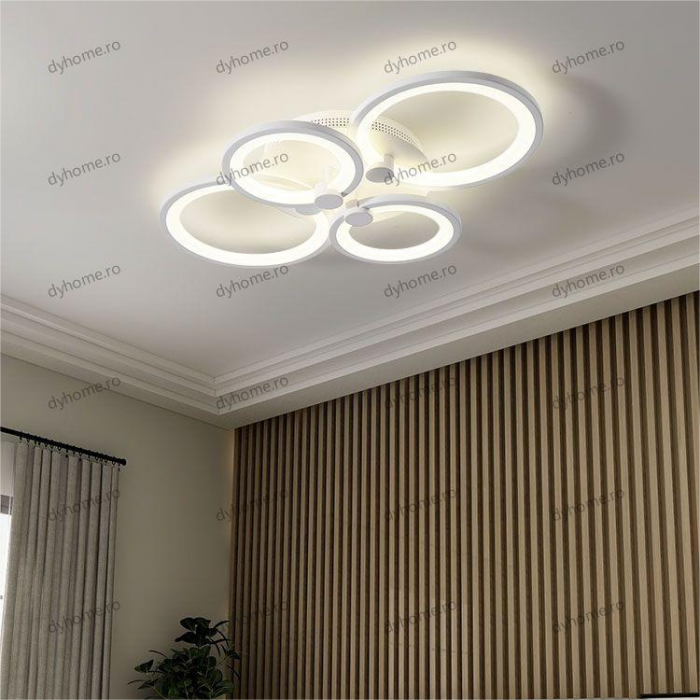 Lustra LED circular design alb cu telecomanda, dimabila, 112W [1]
