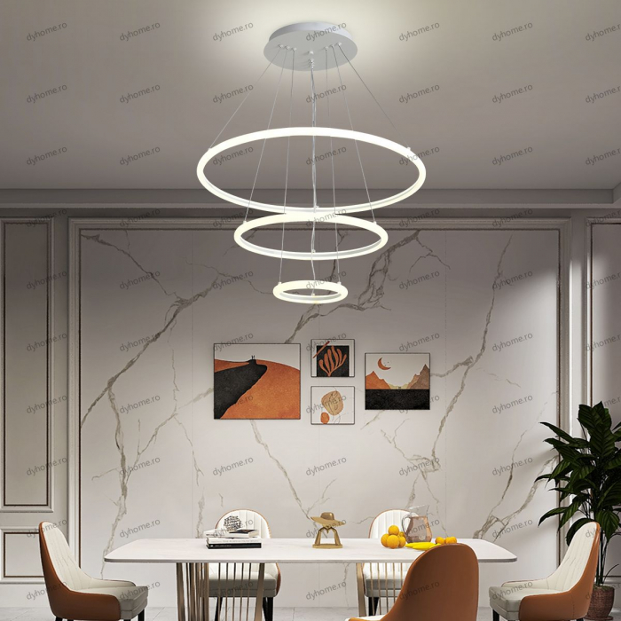 Lustra LED circular design alb cu telecomanda, dimabila, 138W [1]