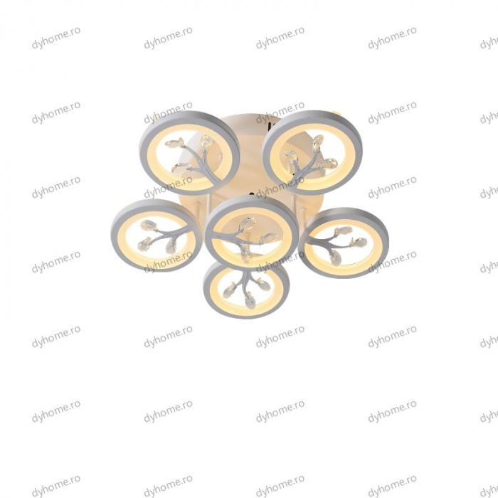 Lustra LED circular design alb cu telecomanda, dimabila, 144W [3]