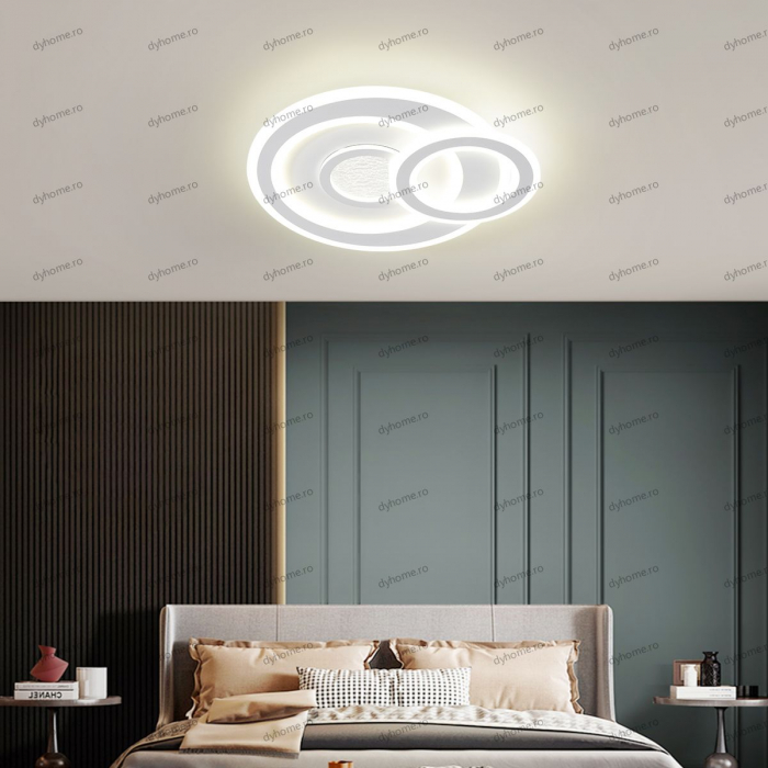 Lustra LED circular design alb cu telecomanda, dimabila, 146W [1]