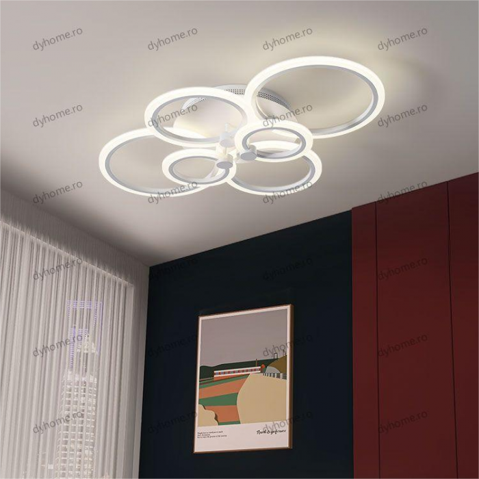 Lustra LED circular design alb cu telecomanda, dimabila, 148W [1]