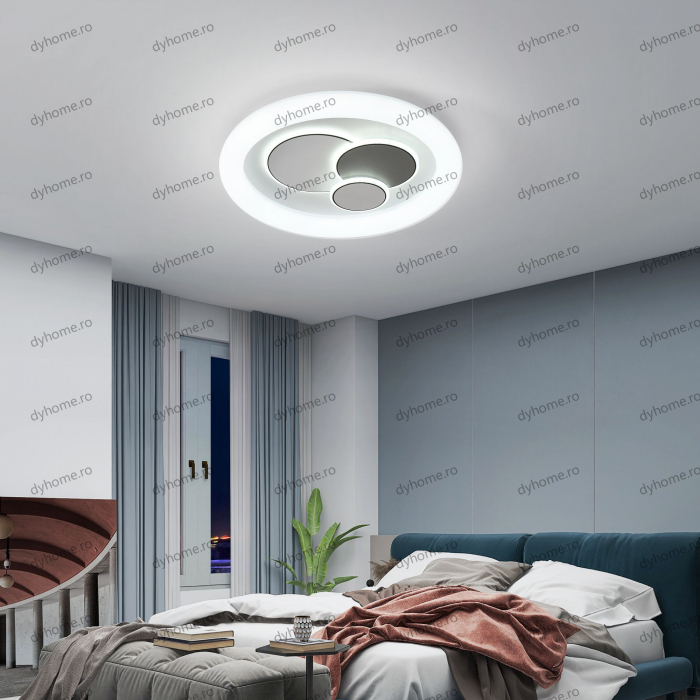 Lustra LED circular design alb cu telecomanda, dimabila, 152W [3]