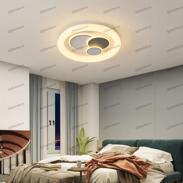 Lustra LED circular design alb cu telecomanda, dimabila, 152W [2]