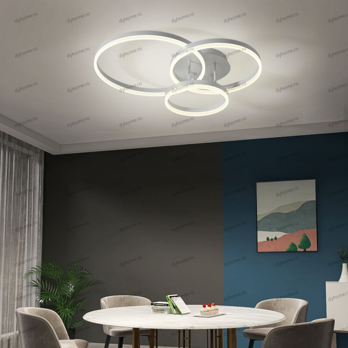 Lustra LED circular design alb cu telecomanda, dimabila, 154W [1]