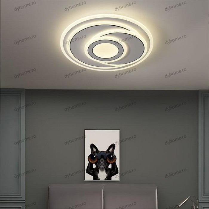 Lustra LED circular design alb cu telecomanda, dimabila, 174W [1]