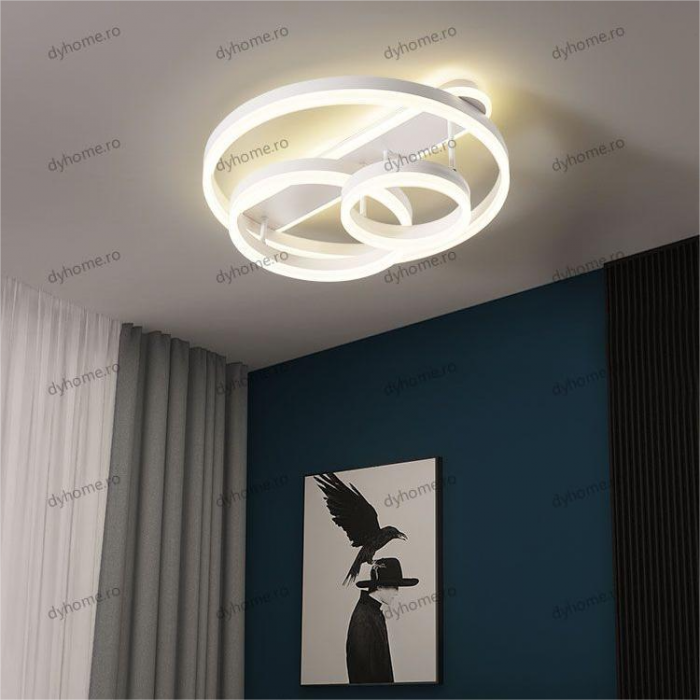 Lustra LED circular design alb cu telecomanda, dimabila, 174W [1]