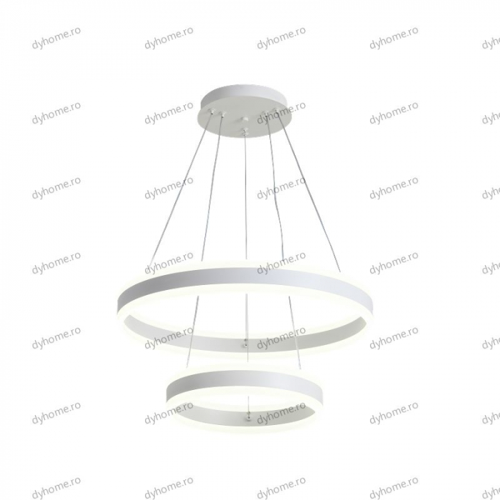 Lustra LED circular design alb cu telecomanda, dimabila, 204W [4]