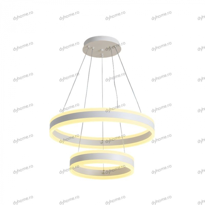 Lustra LED circular design alb cu telecomanda, dimabila, 204W [3]