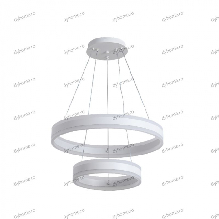 Lustra LED circular design alb cu telecomanda, dimabila, 204W [2]