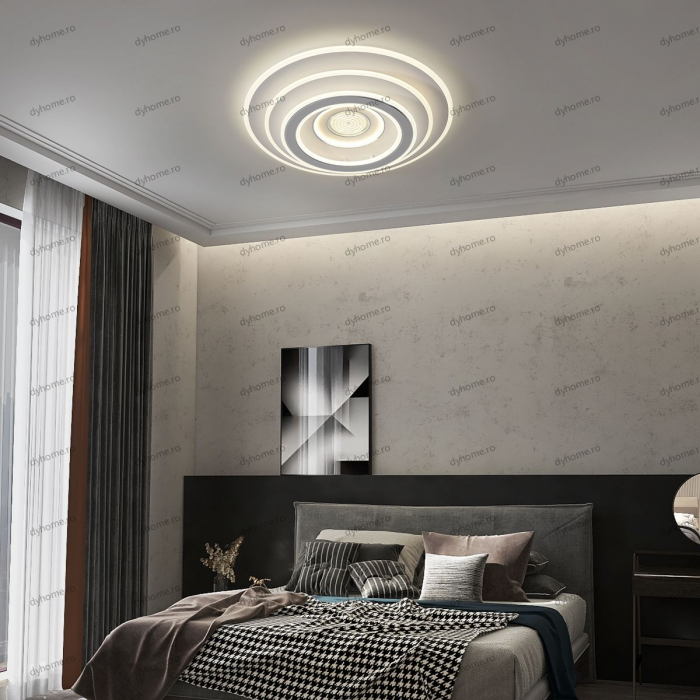 Lustra LED circular design alb cu telecomanda, dimabila, 254W [1]