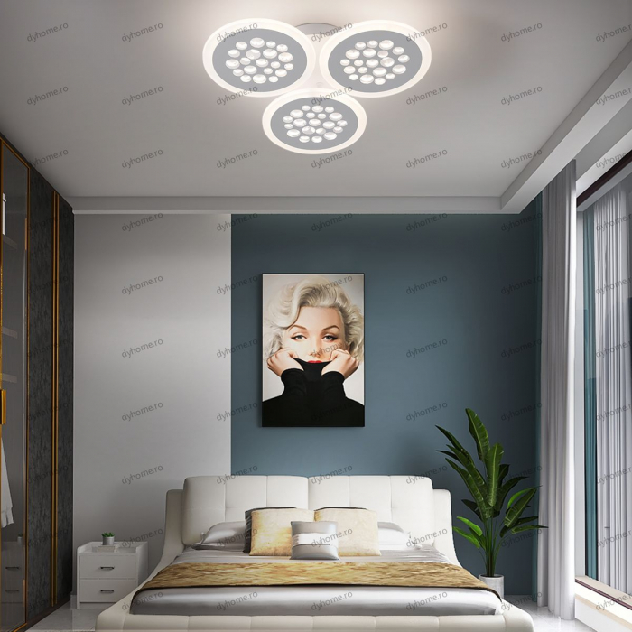 Lustra LED circular design alb cu telecomanda, dimabila, 54W [1]