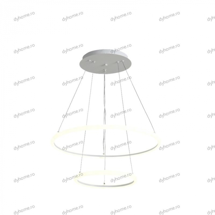 Lustra LED circular design alb cu telecomanda, dimabila, 92W [4]