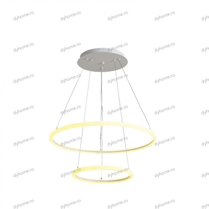 Lustra LED circular design alb cu telecomanda, dimabila, 92W [3]