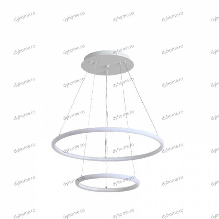 Lustra LED circular design alb cu telecomanda, dimabila, 92W [2]