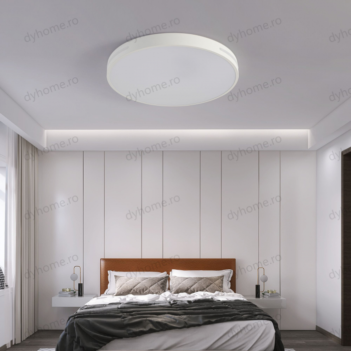 Lustra LED circular design Alb cu telecomanda, dimabila, Diametru 500 mm, 120W [4]