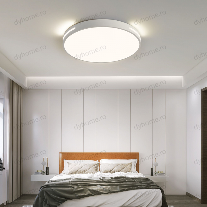 Lustra LED circular design Alb cu telecomanda, dimabila, Diametru 500 mm, 120W [2]