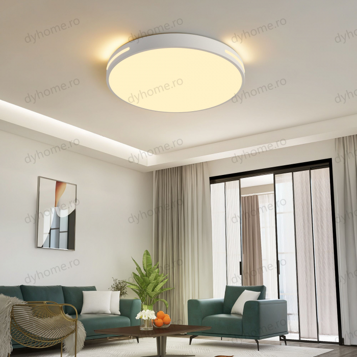 Lustra LED circular design Alb cu telecomanda, dimabila, Diametru 500 mm, 120W [3]