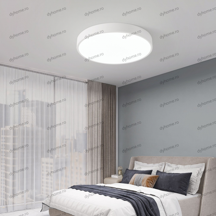 Lustra LED circular design alb, dimabila, 48W [2]