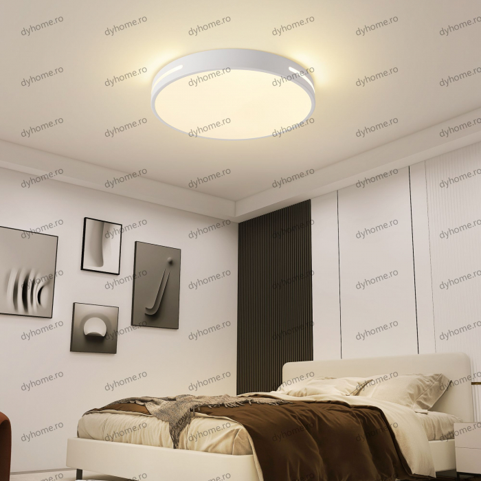 Lustra LED circular design alb, dimabila, 72W [4]