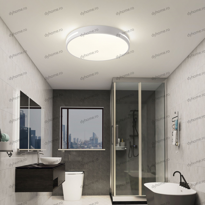 Lustra LED circular design alb, dimabila, 72W [3]