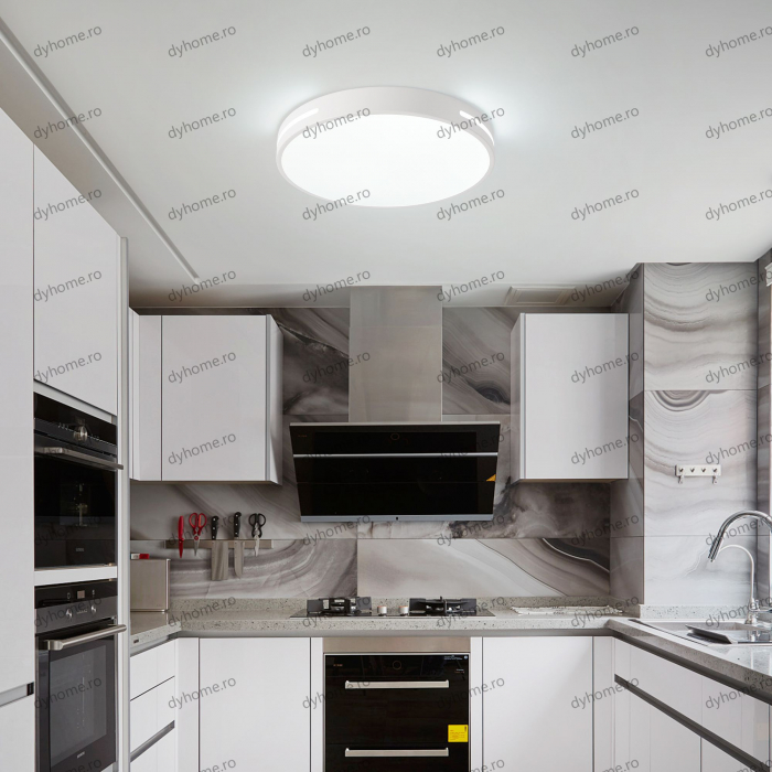 Lustra LED circular design alb, dimabila, 72W [2]
