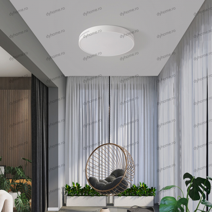 Lustra LED circular design alb, dimabila, 72W [1]