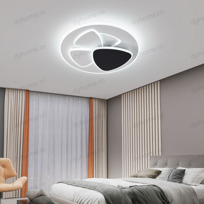 Lustra LED circular design Alb si Negru cu telecomanda, dimabila, 126W [1]