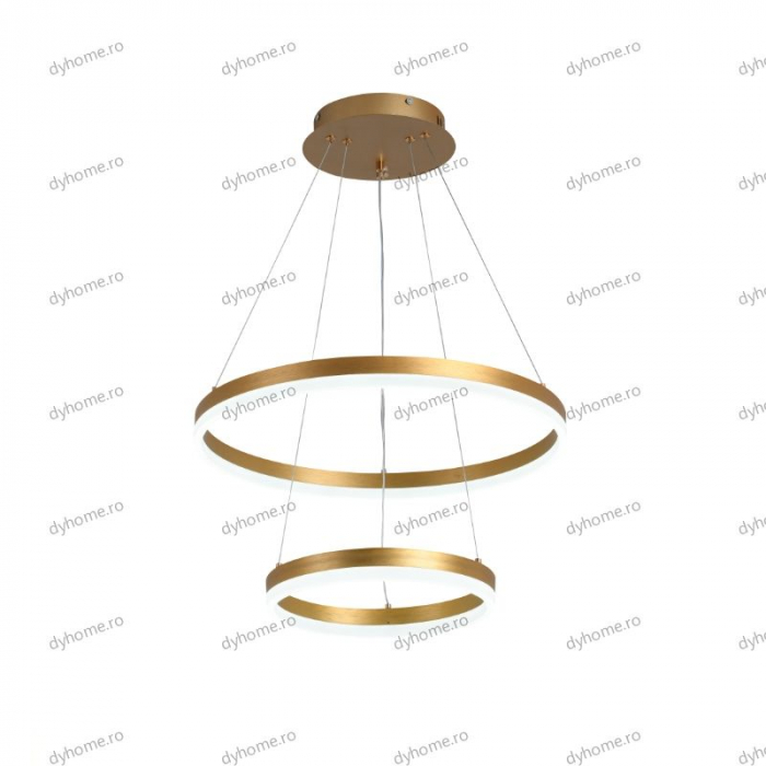 Lustra LED circular design auriu cu telecomanda, dimabila, 102W [5]