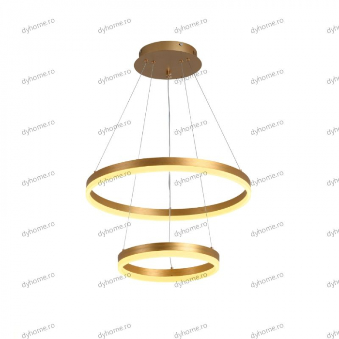 Lustra LED circular design auriu cu telecomanda, dimabila, 102W [3]