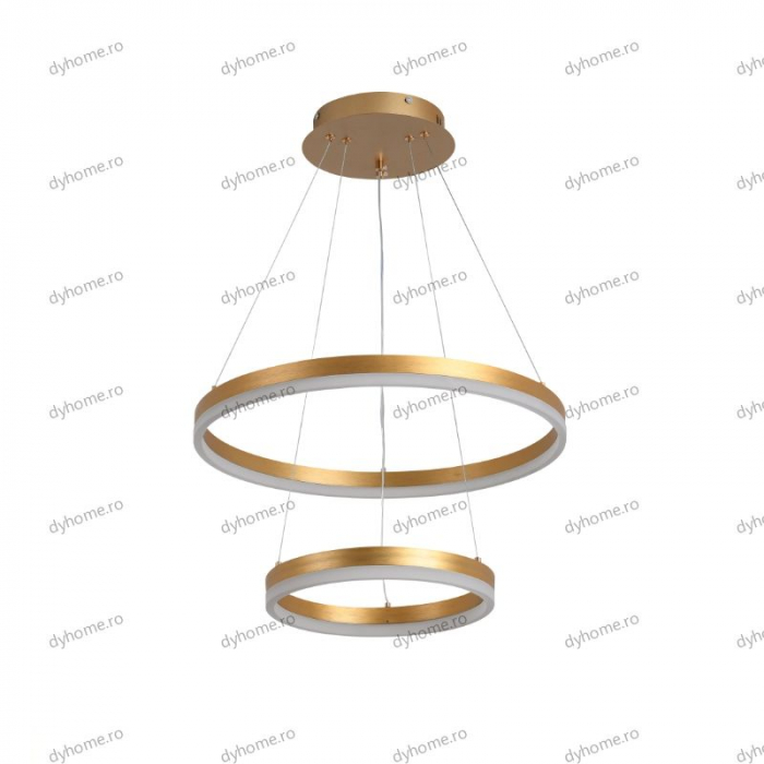 Lustra LED circular design auriu cu telecomanda, dimabila, 102W [2]