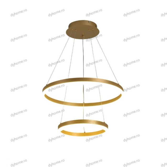 Lustra LED circular design auriu cu telecomanda, dimabila, 102W [4]