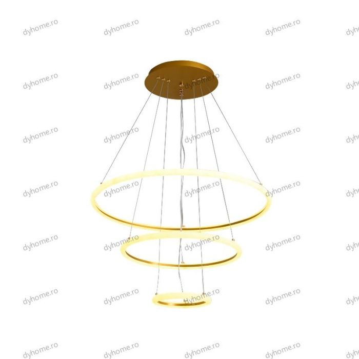 Lustra LED circular design auriu cu telecomanda, dimabila, 138W [3]