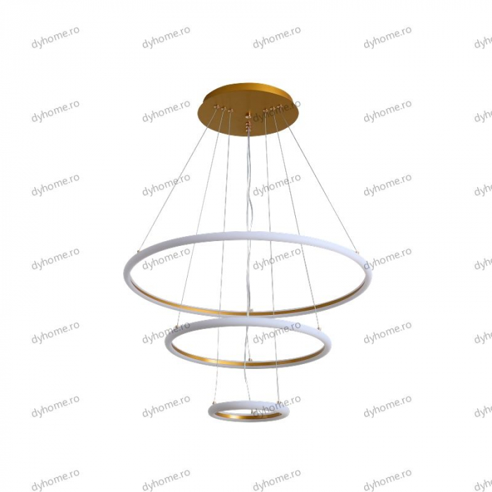 Lustra LED circular design auriu cu telecomanda, dimabila, 138W [2]
