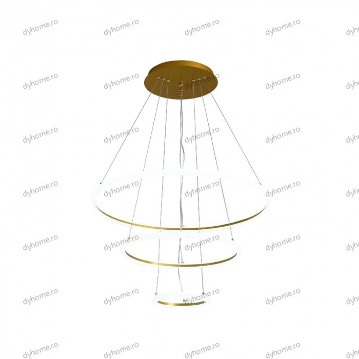 Lustra LED circular design auriu cu telecomanda, dimabila, 138W [5]