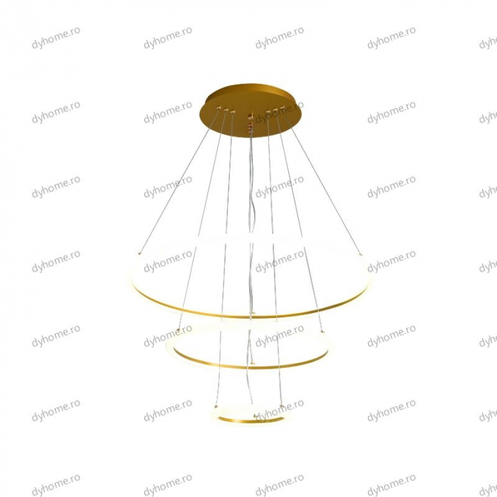 Lustra LED circular design auriu cu telecomanda, dimabila, 138W [4]