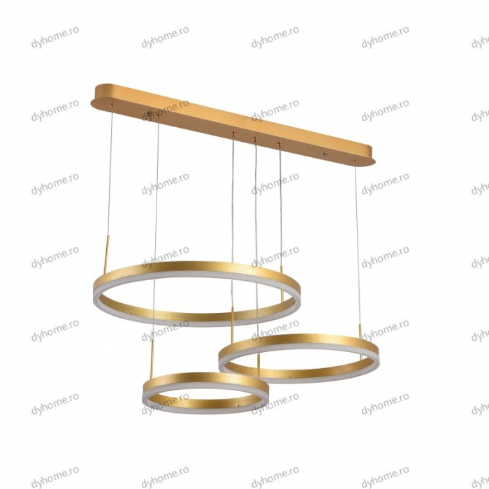 Lustra LED circular design auriu cu telecomanda, dimabila, 150W [2]