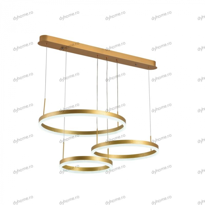 Lustra LED circular design auriu cu telecomanda, dimabila, 150W [5]