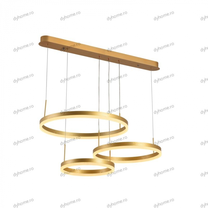 Lustra LED circular design auriu cu telecomanda, dimabila, 150W [3]