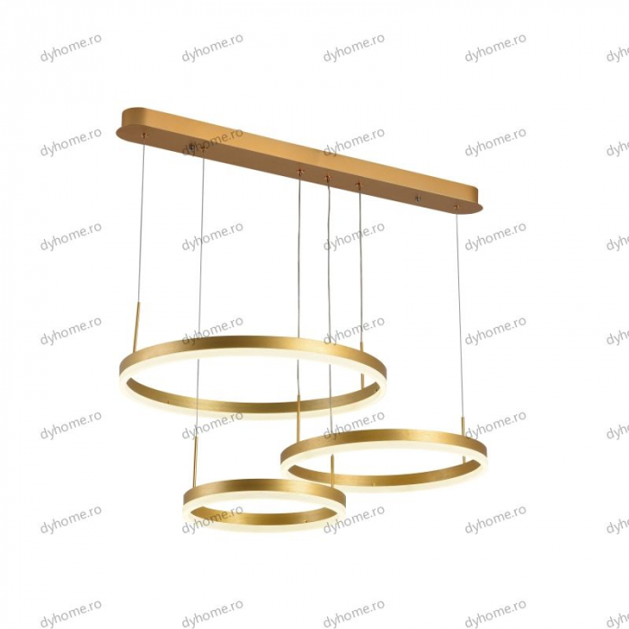 Lustra LED circular design auriu cu telecomanda, dimabila, 150W [4]