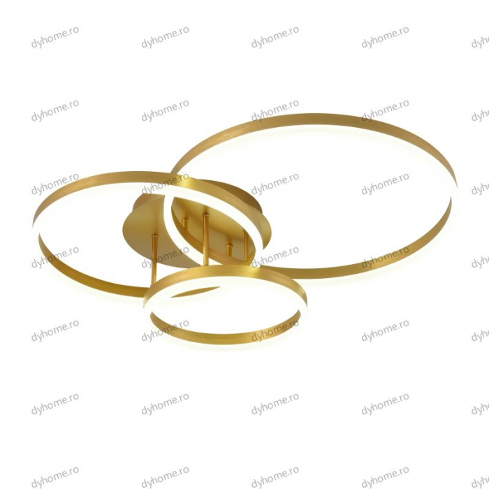Lustra LED circular design auriu cu telecomanda, dimabila, 154W [4]