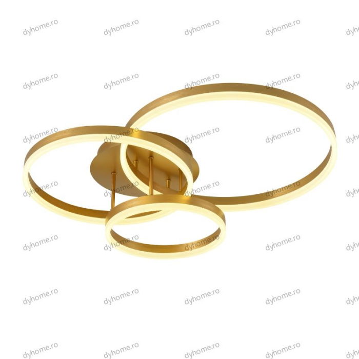 Lustra LED circular design auriu cu telecomanda, dimabila, 154W [3]