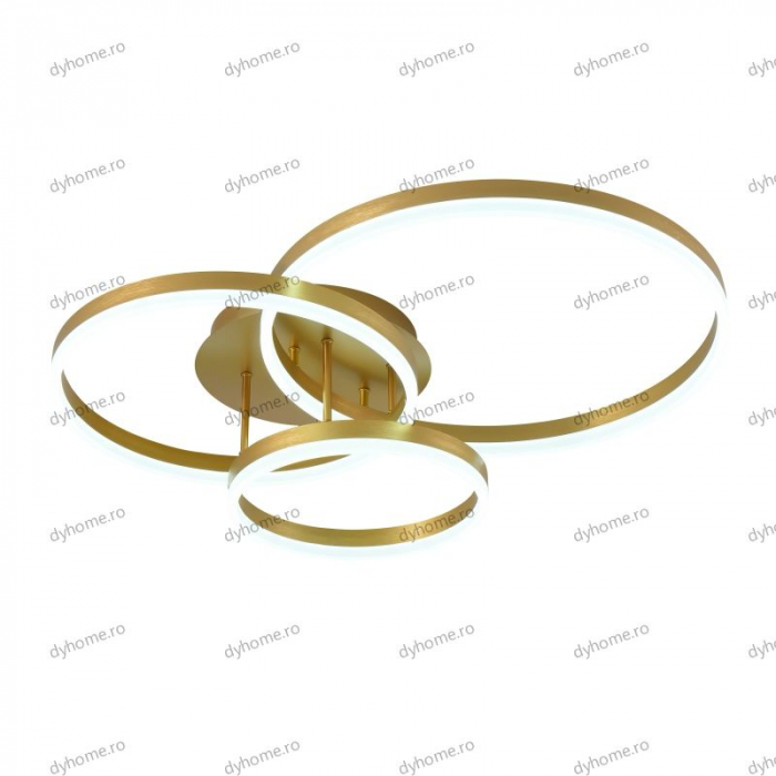 Lustra LED circular design auriu cu telecomanda, dimabila, 154W [5]