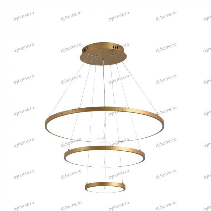 Lustra LED circular design auriu cu telecomanda, dimabila, 154W [5]