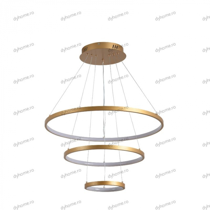 Lustra LED circular design auriu cu telecomanda, dimabila, 154W [2]