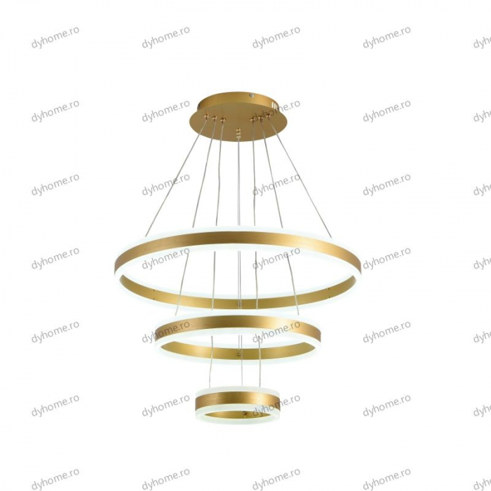 Lustra LED circular design auriu cu telecomanda, dimabila, 328W [4]