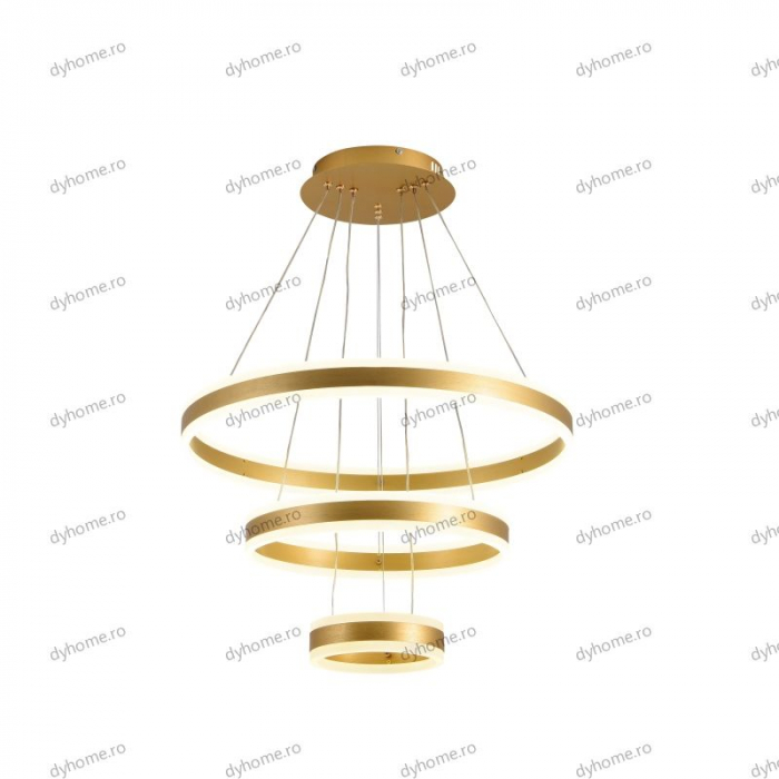 Lustra LED circular design auriu cu telecomanda, dimabila, 328W [3]